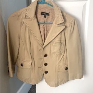 Faux Leather Button Jacket